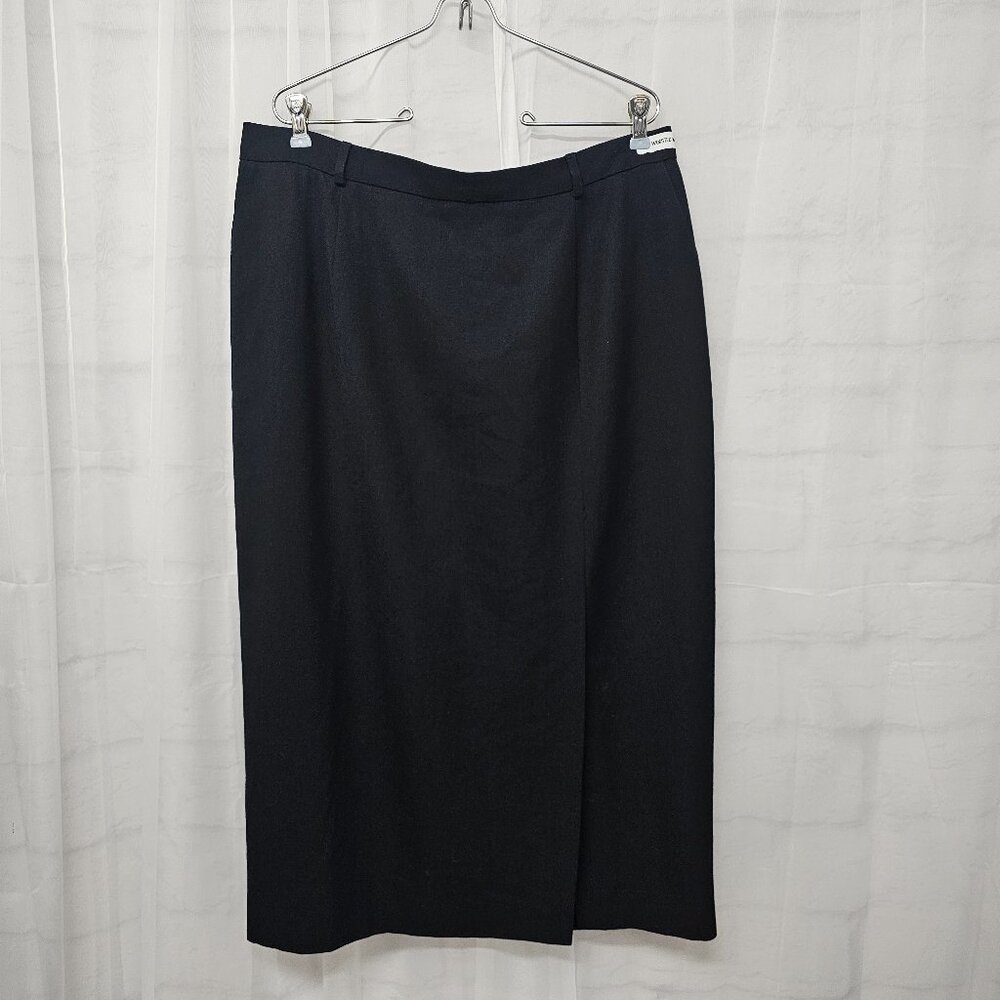 Vintage JH Collectibles Skirt Black Midi Wool Classic Office 18W - Picture 9 of 9
